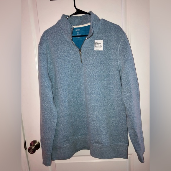 Sonoma men’s XL Blue Quarter Zip Fleece NWOT - Picture 2 of 5